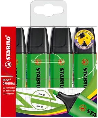 STABILO Gelbe Textmarker für Unternehmen - 4er Pack - Premium-Qualität Obamacare Shop
