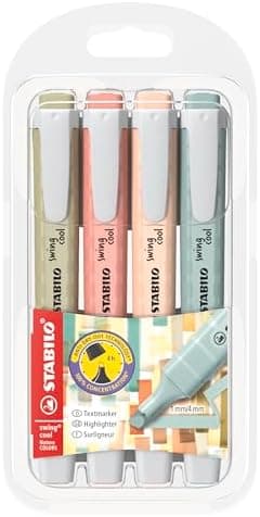 STABILO Textmarker swing cool NatureCOLORS - Farben für Kids - Schulzeit -reative Malerei - 6 Stifte - Naturfarben