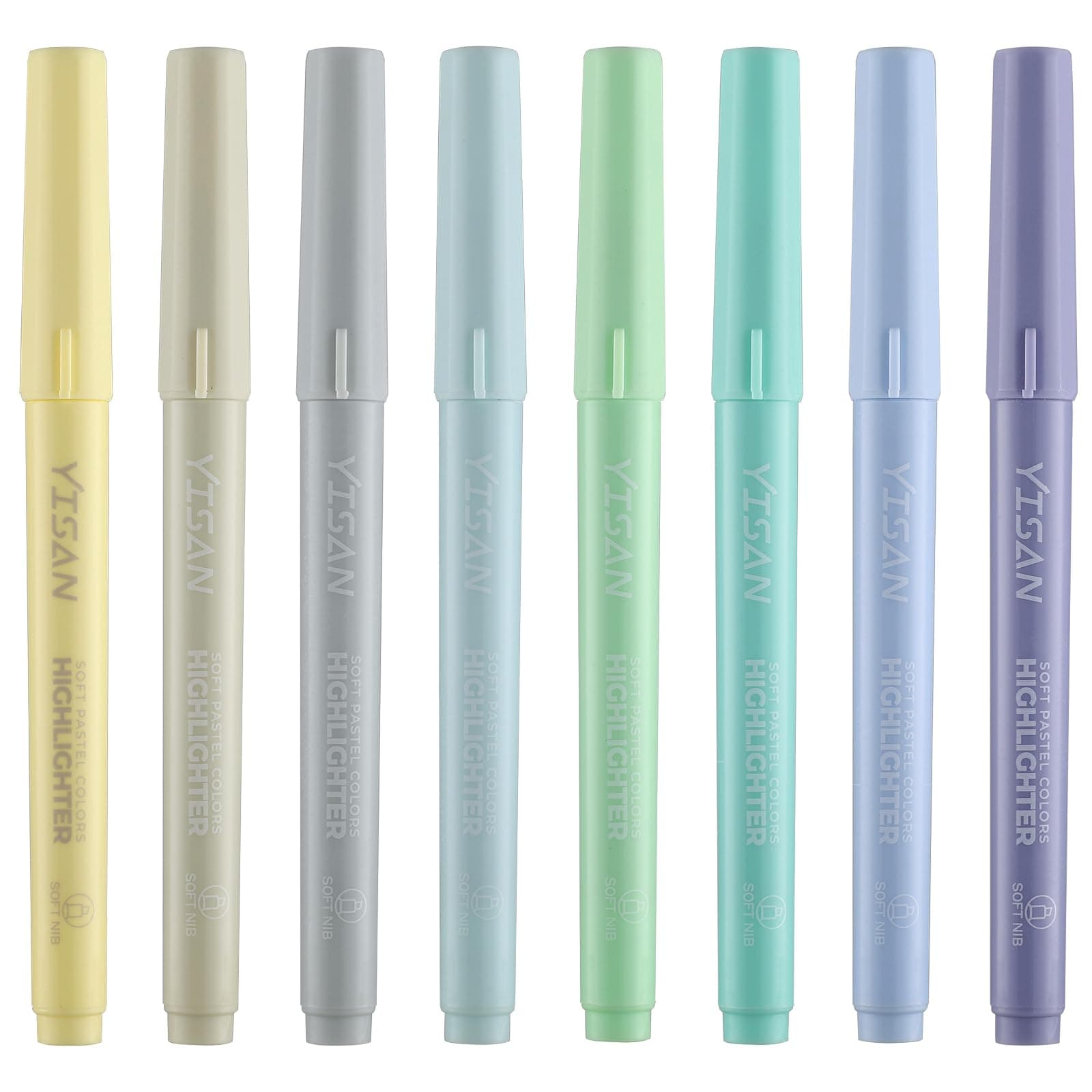 YISAN Pastell Textmarker Set für Bibelmarker, Ausmalen für dünne Papiere, 70269 - Pastell Marker für Bibellektoren und A