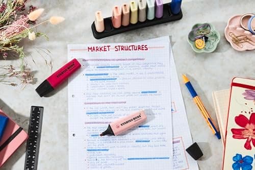 STABILO Textmarker BOSS ORIGINAL NatureCOLORS - Farbmuster für jeden Anlass - 4er Pack - Rouge, Ultramarinblau, Grauviol