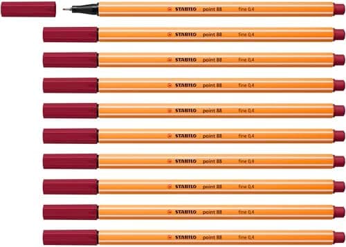 STABILO Fineliner point 88-10er Pack Schwarz für Büro und Studium