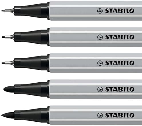 STABILO Multi-Liner-Set für Künstler - Creative Tips - ARTY - 5er Pack - Schwarz