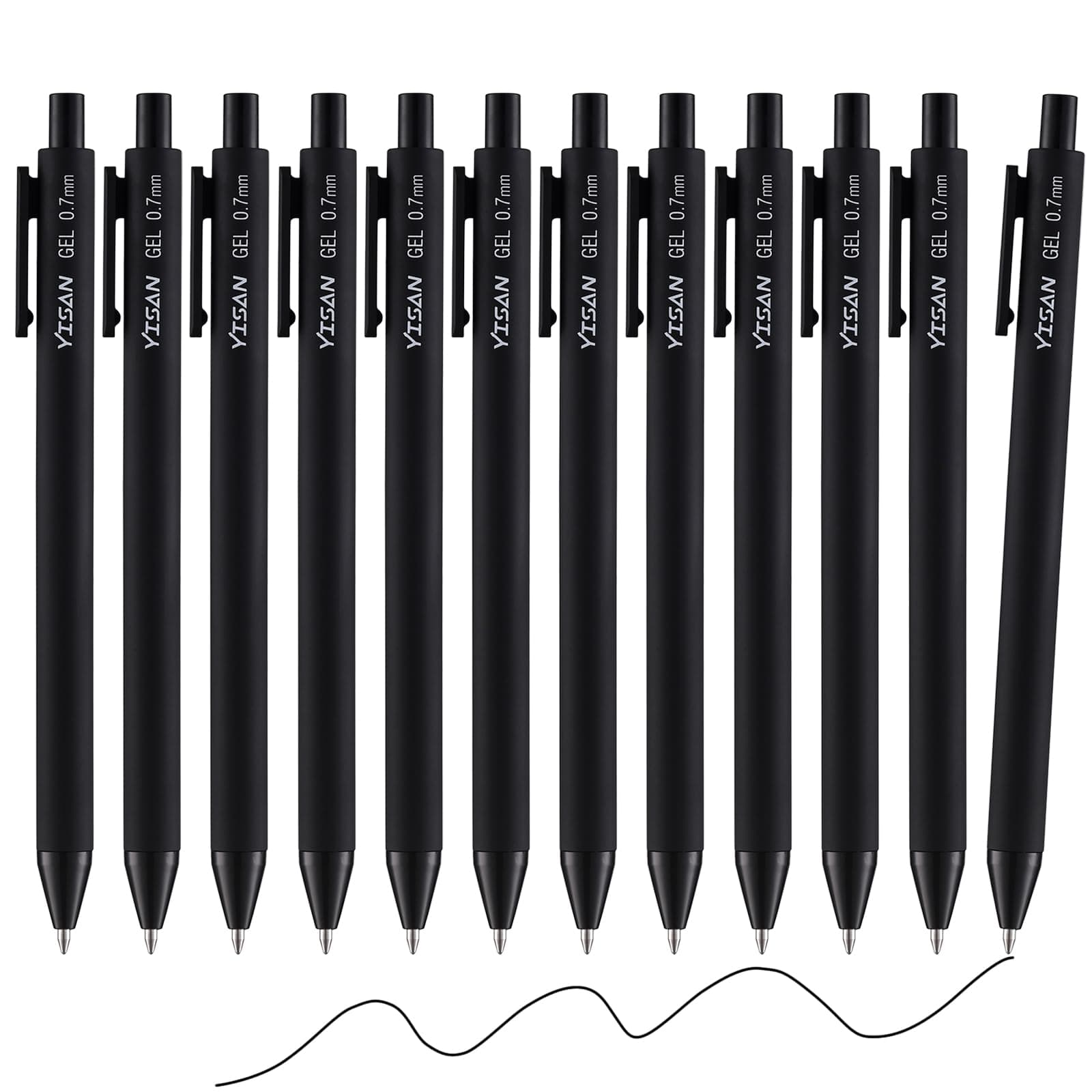 YISAN Schwarz Gelschreiber 12 Pack 0,7mm für Notizen
| YISAN Einziehbarer Kugelschreiber in Schwarz 12 Pack 0,7mm
| YIS