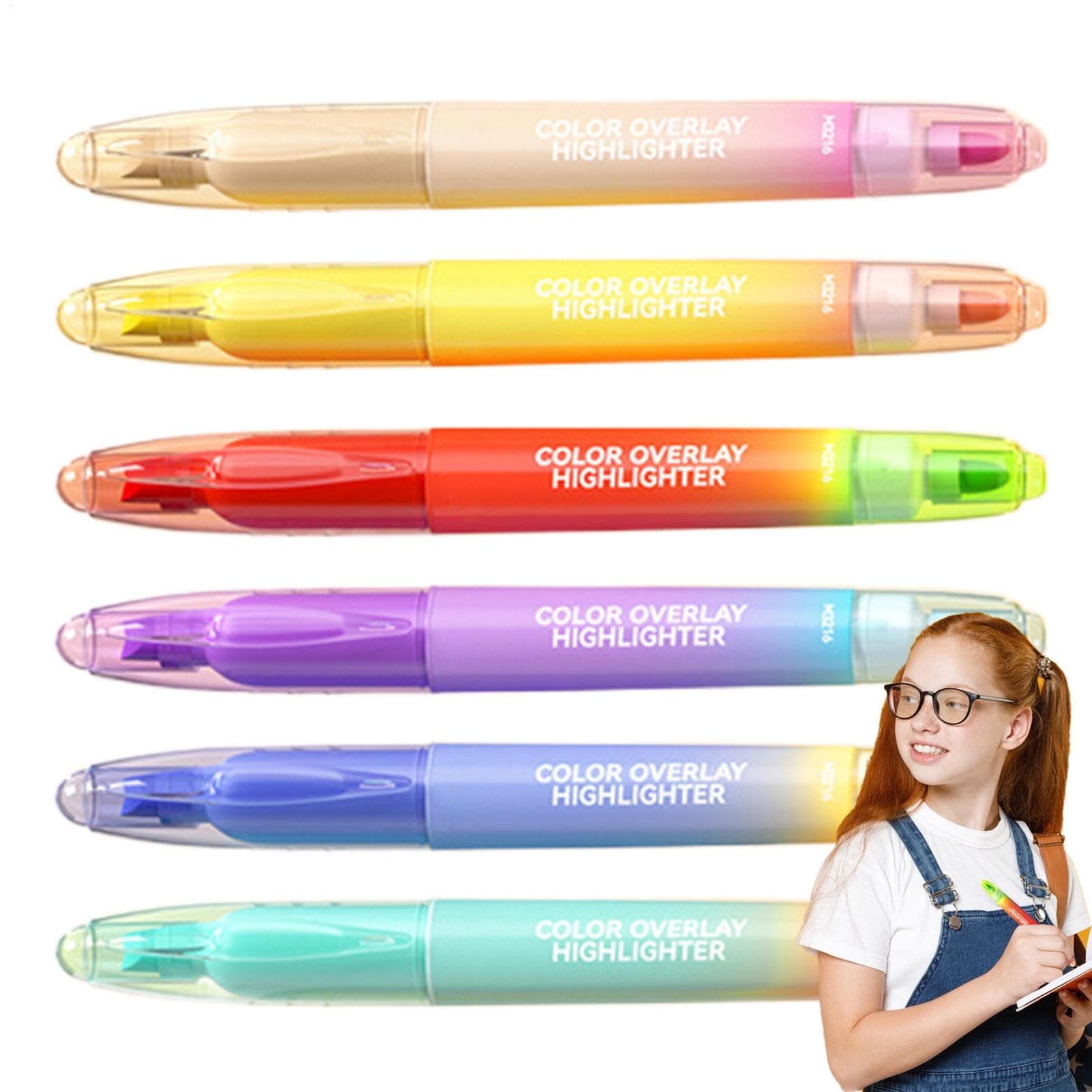 Fluoreszenz-Highlighter Double Ended, 6 Farben, Schnelltrocknend für Bibel, Hauptsache Journaling, Schulbedarf
| Fluore