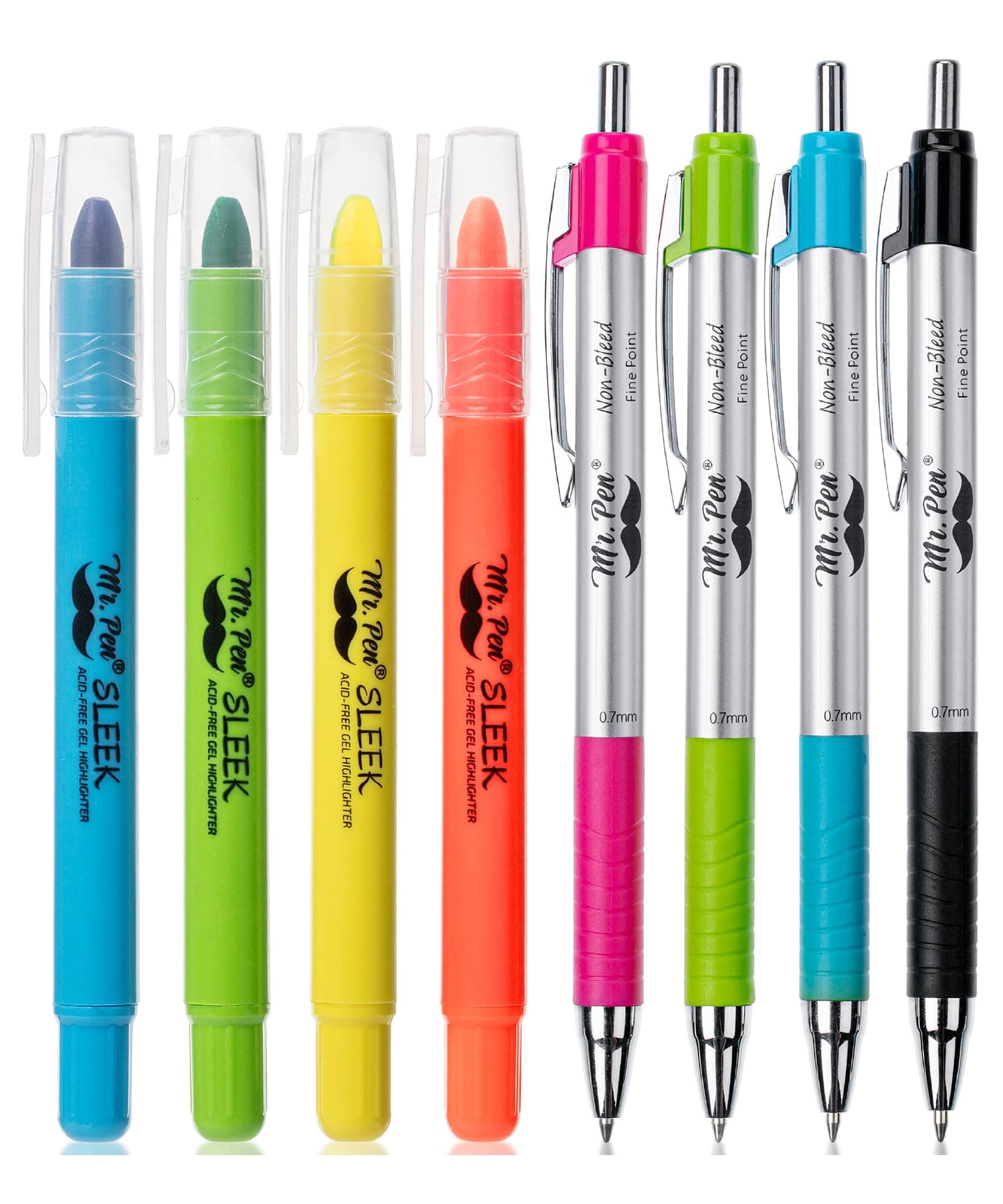 Mr. Pen Bibel-Textmarker und Stifte - keine Ausbluthen, Christliche Geschenke, 8 Stück Set, Gel-Textmarker, Bibel-Tagebu