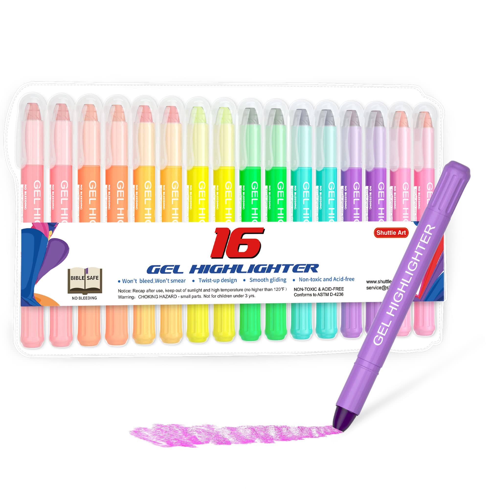 Shuttle Art 16 Bibelmarker + Gel Highlighters + Farben +Spiritualisierung und Studium +.Wordlwide Lieferung +Recycling-F