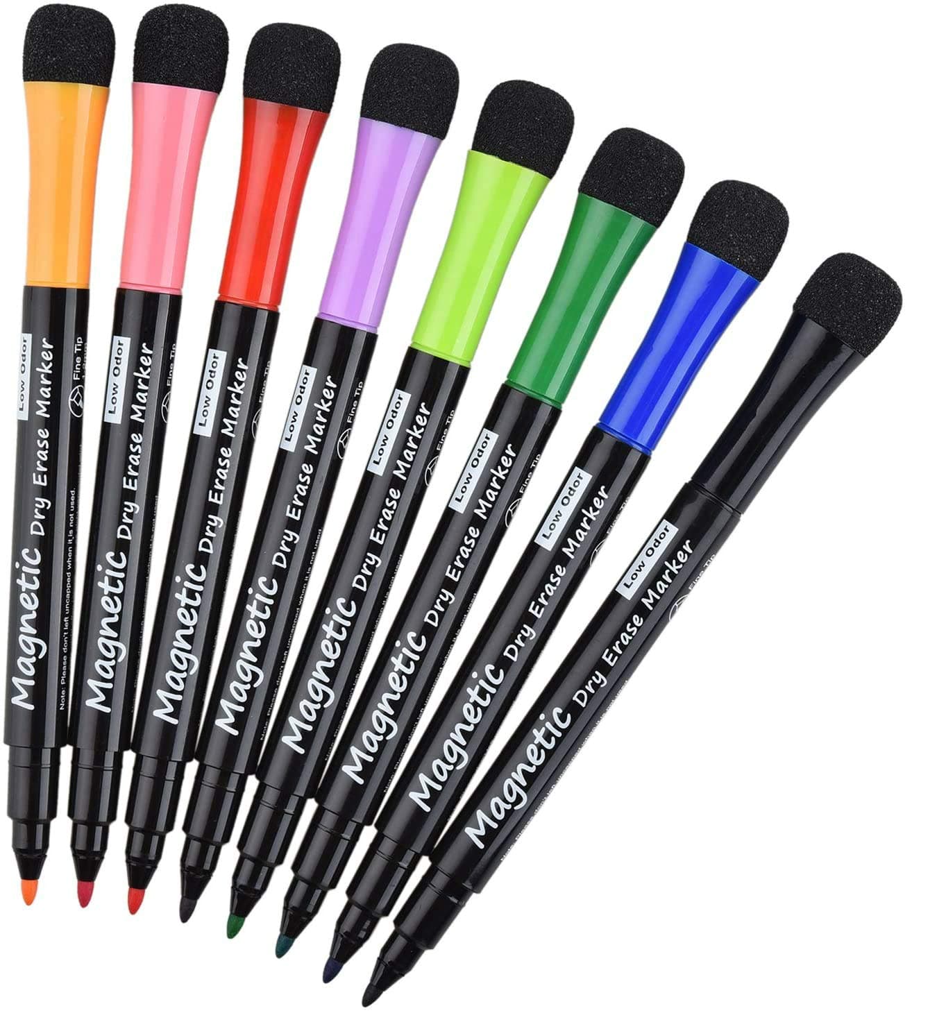 Whiteboard Marker Magnetisch Schwamm 2 in 1 8 Farben Trocken Abwischbar Rundspitze 1-2mm Zuhause Schule Büro