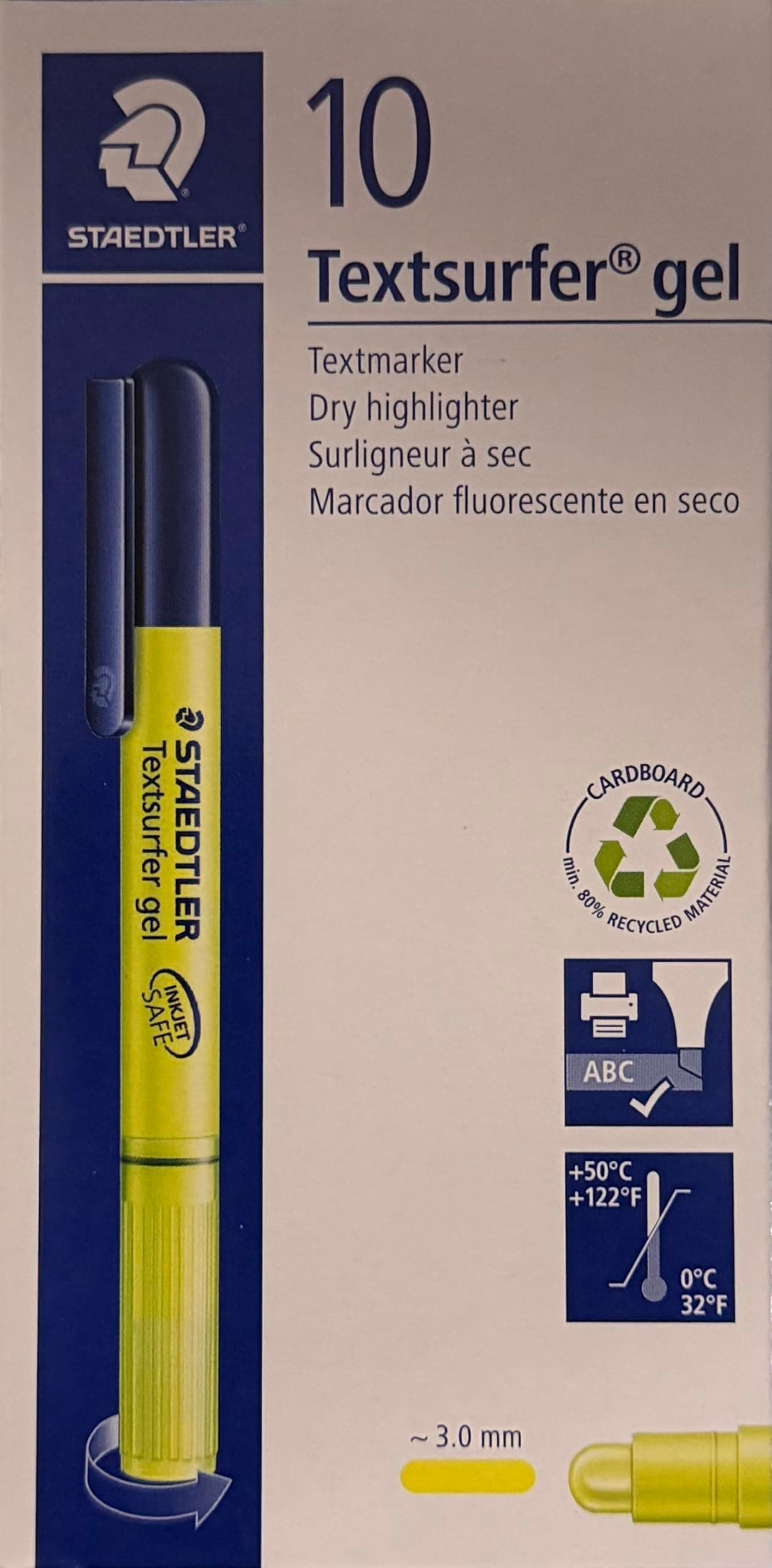 STAEDTLER Textsurfer Gel Trockentextmarker für Inkjet-Ausdrücke mit Drehmechanik und breiter Strichbreite von 3 mm - 10