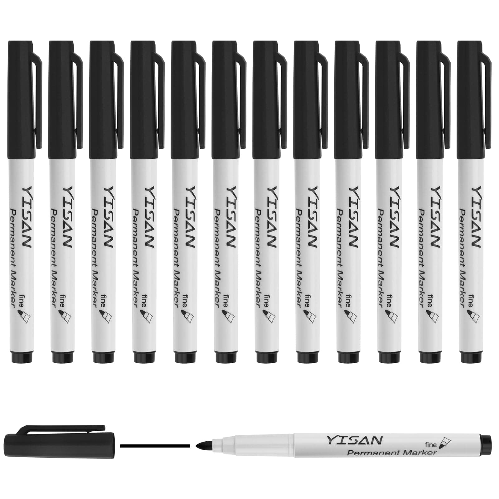 YISANPermanentMarkerFein1mmSchwarz12Wasserfest71525
| YISAN 1mm Permanentstift Schwarz 12 Stück Wasserfeste Filzstifte