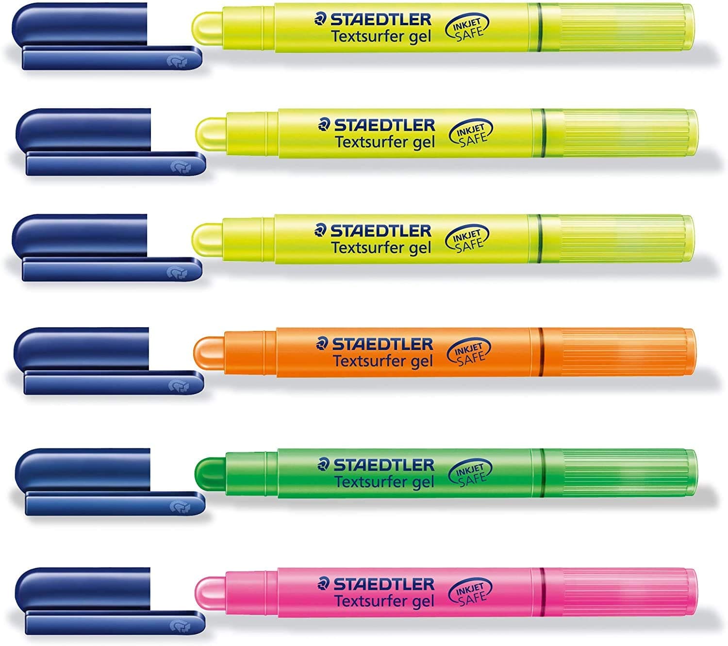 STAEDTLER Textmarker Textsurfer gel (6 Stifte, 4 Farben) für Schüler und Studenten zur Notizenhaltung im Büro und zu Hau