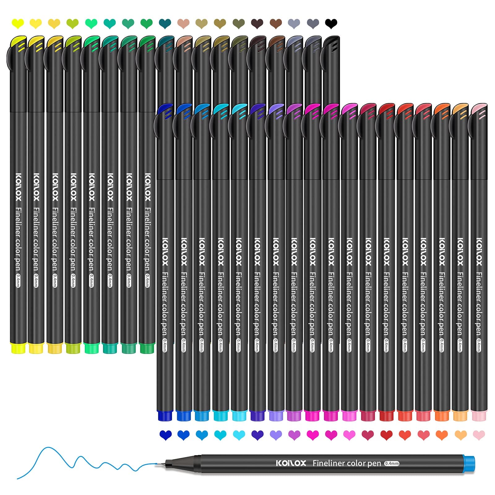 Koilox Fineliner Stifte Set 36 Farben für Zeichnen und Skizzen
| Koilox Fineliner Stifte Set 0,4 mm Spitze für Journali