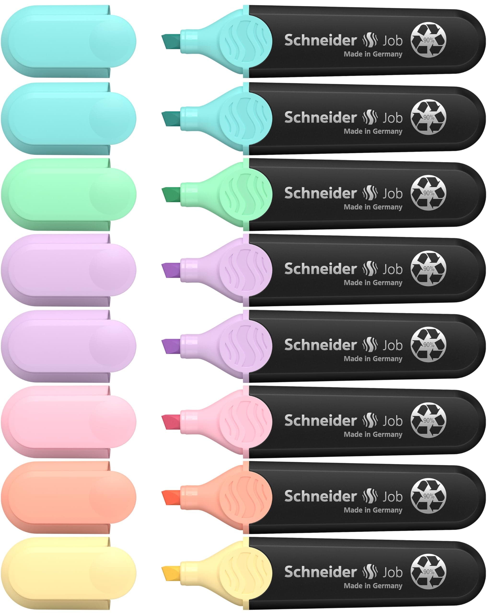 Schneider Job 150 Pastell Textmarker - aus recyceltem Kunststoff, ausgezeichnet mit Der blaue Engel - Sortiert in türki