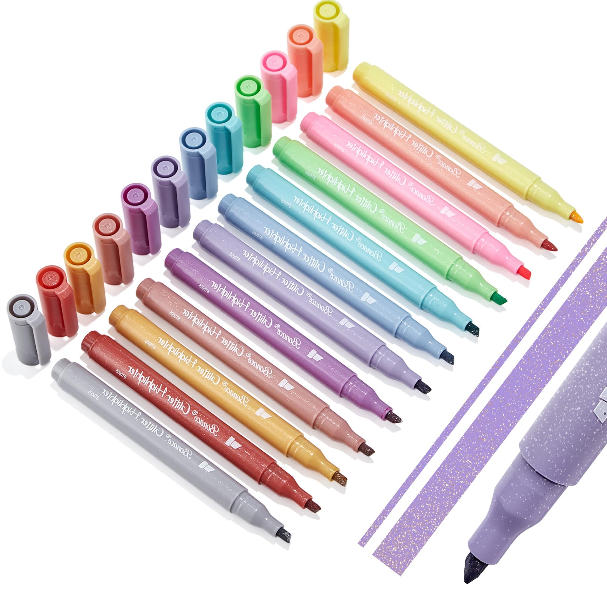 Silber Glitzer Bibel Textmarker, 12 Teiliges Farben	Setzliste, Hobbyist Bibelmarker, Bibel Zubehör zum Markieren und Org