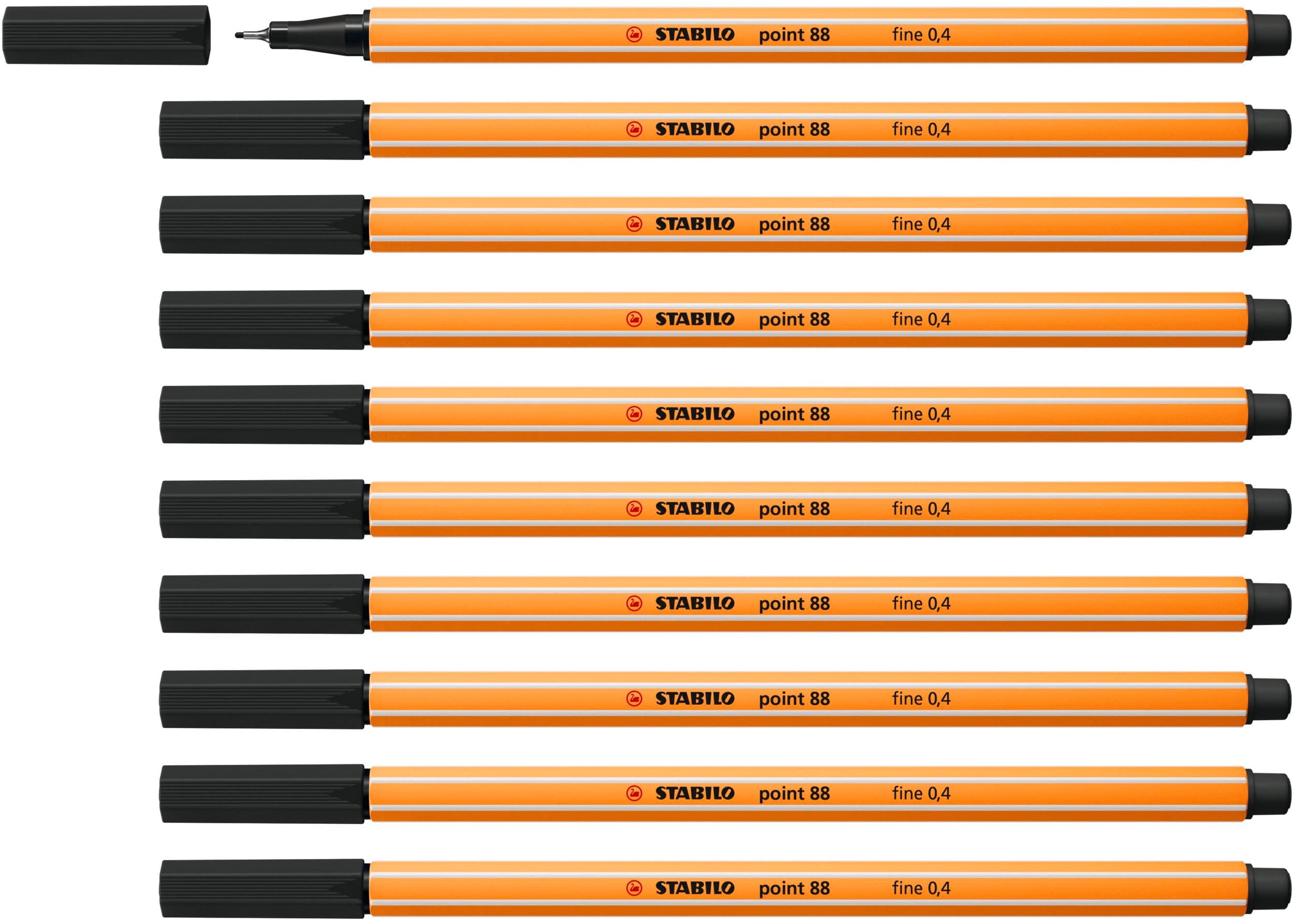 STABILO Fineliner point 88-10er Pack Schwarz für Büro und Studium