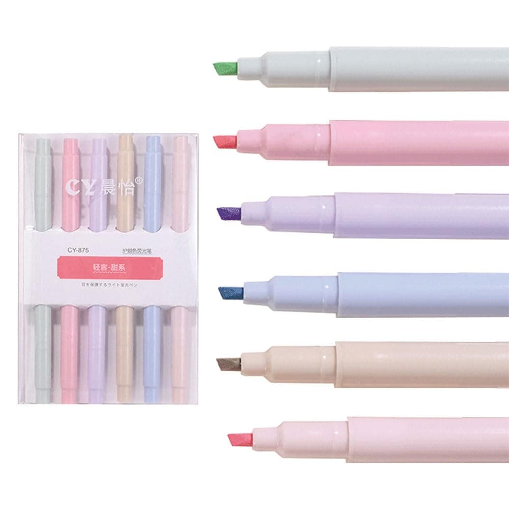 6er Textmarker, Bibel Marker, Lehrer Geschenk - 6 Farben Set, Highlighter Markerstifte