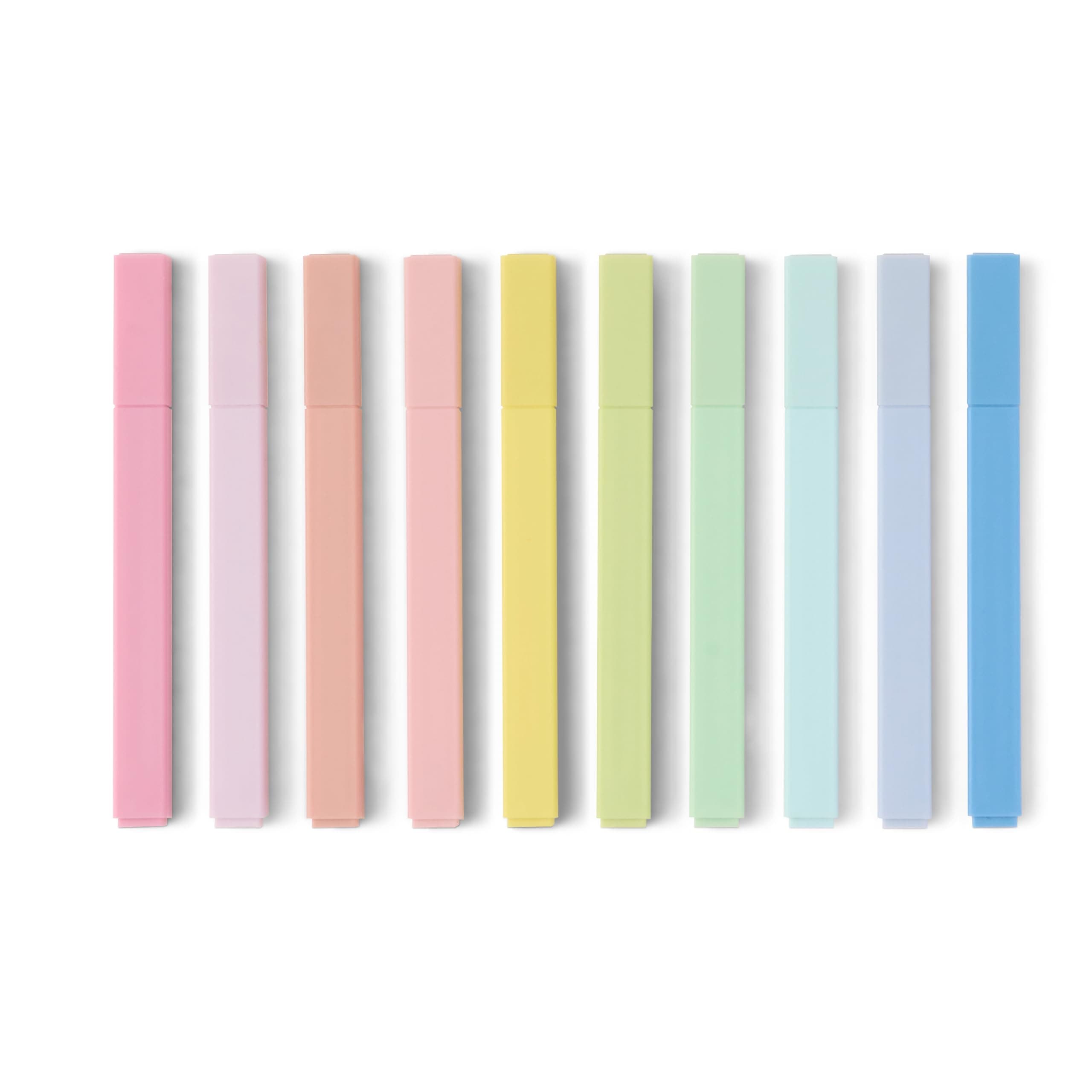 Amazon Basics Textmarker-Set, Pastellfarben, für Bibelseiten,Keilspitzen, 10 Stück, Global Recycled Standard